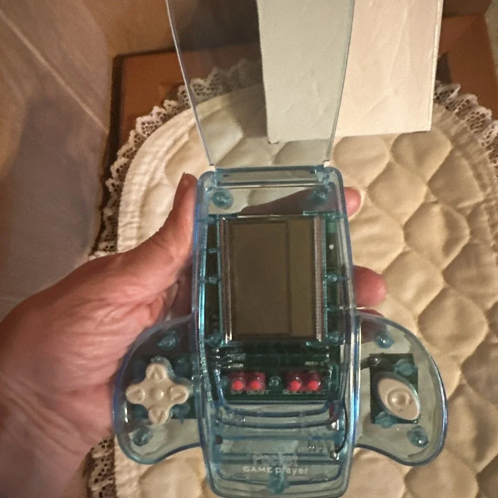 Pocket Game Player Vintage Hand Held Game Translucent Blue - Unbranded NEW